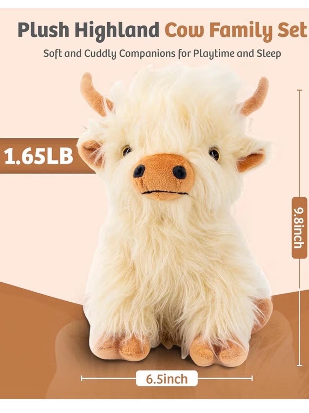 NWT Microwavable Highland Cow Stuffed Animal - Weighted Plush, Heating Pad - Picture 3 of 4